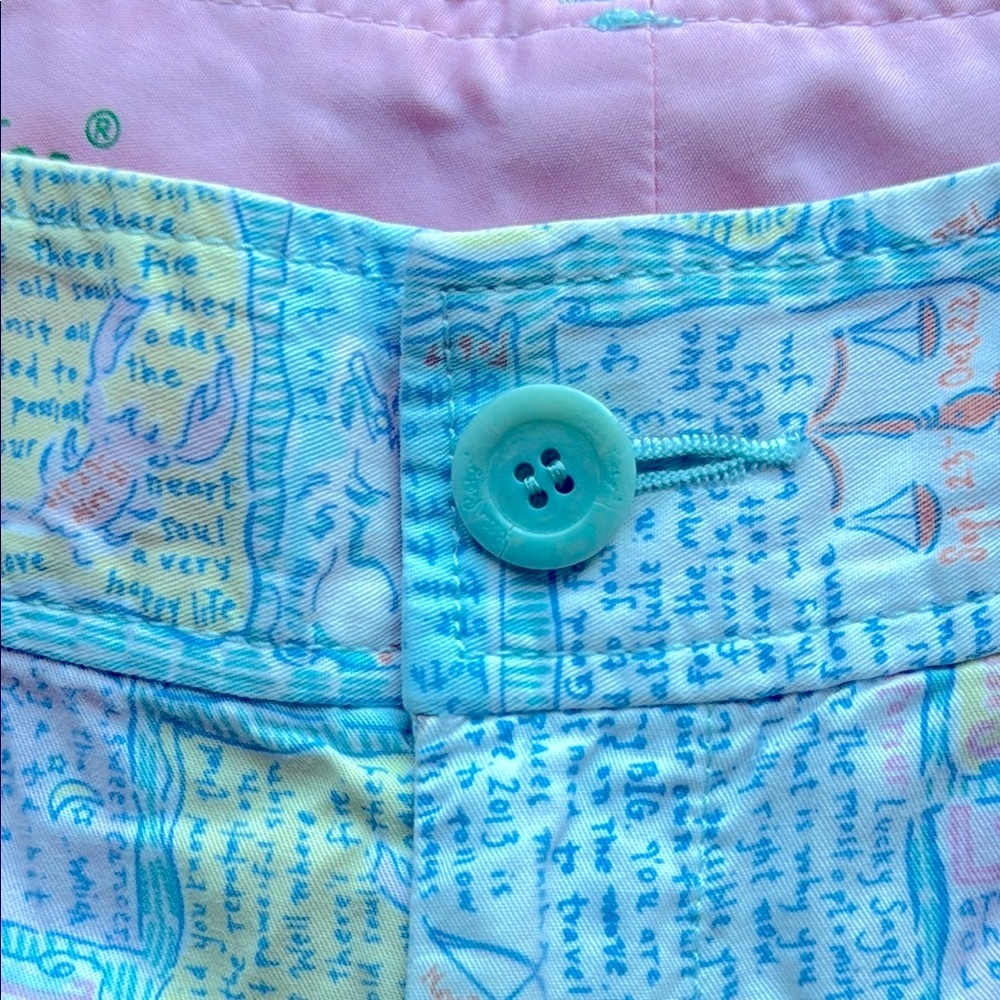 Lilly Pulitzer Pastel Astrology Print Cotton Callahan Shorts Size 2 Vibrant Chic - Picture 9 of 17